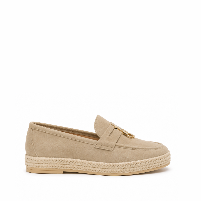 Luxury Artisan Suede Horsebit Espadrille Loafer