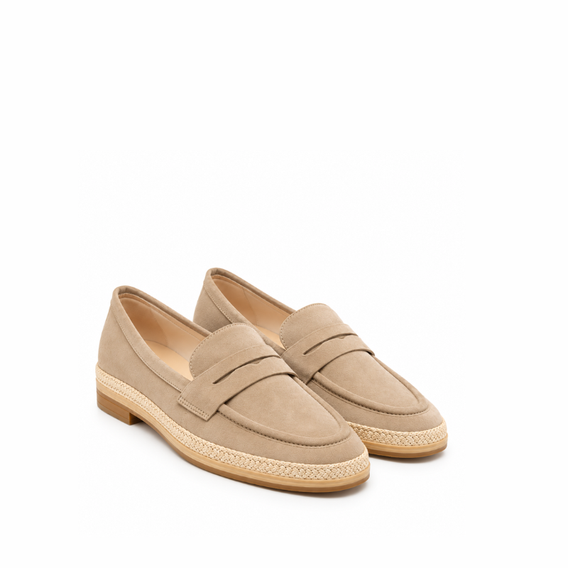 Luxury Artisan Suede Horsebit Espadrille Loafer