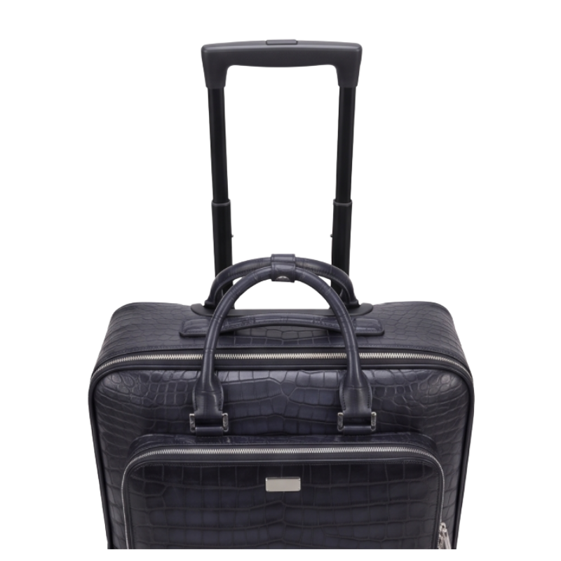 Luxury Croc Briefcase and Trolley Executive Luggage Set