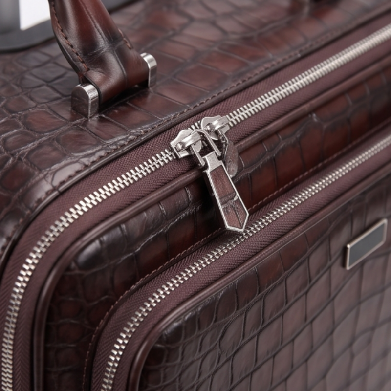 Luxury Croc Briefcase and Trolley Executive Luggage Set