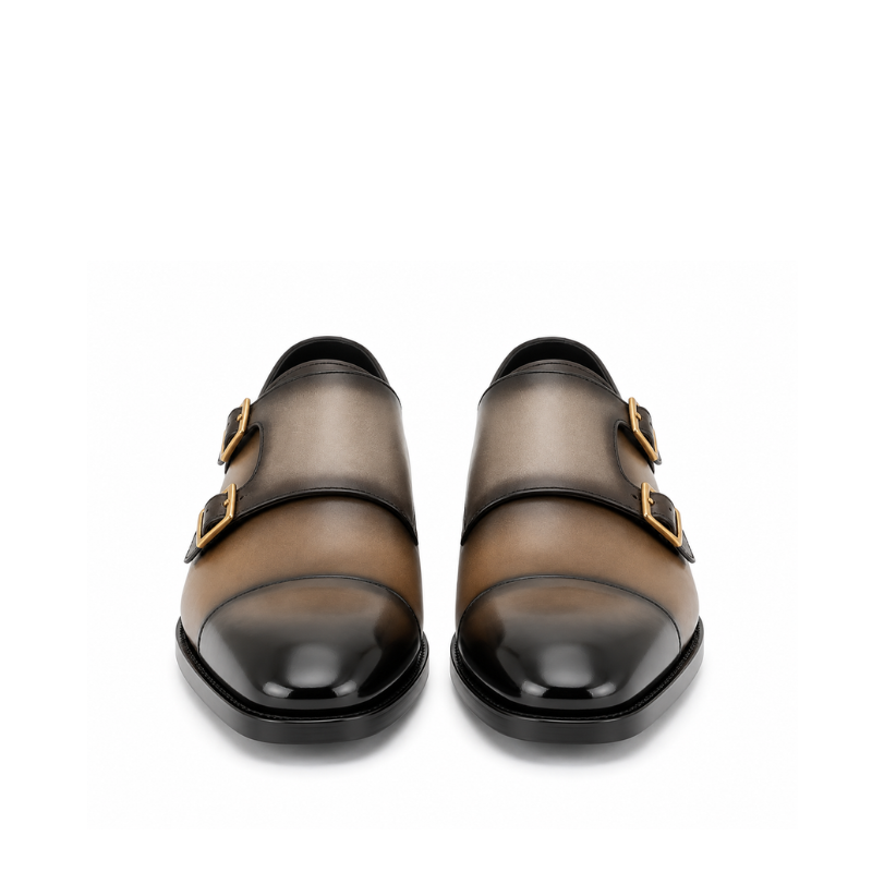 Luxury Dual Tone Double Monk Strap Shoe