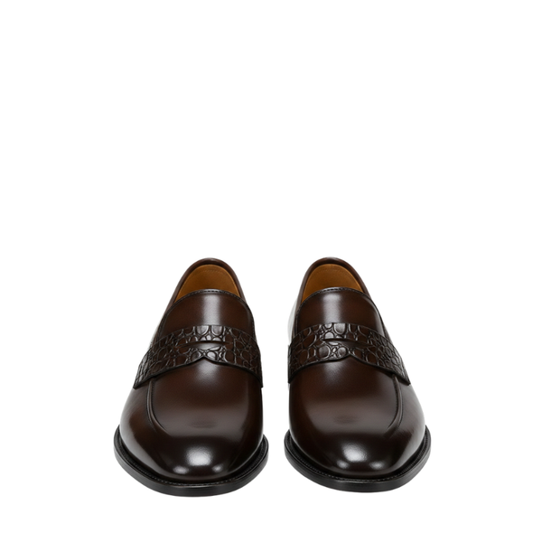 Luxury Elegant Croc Strap Leather Loafers