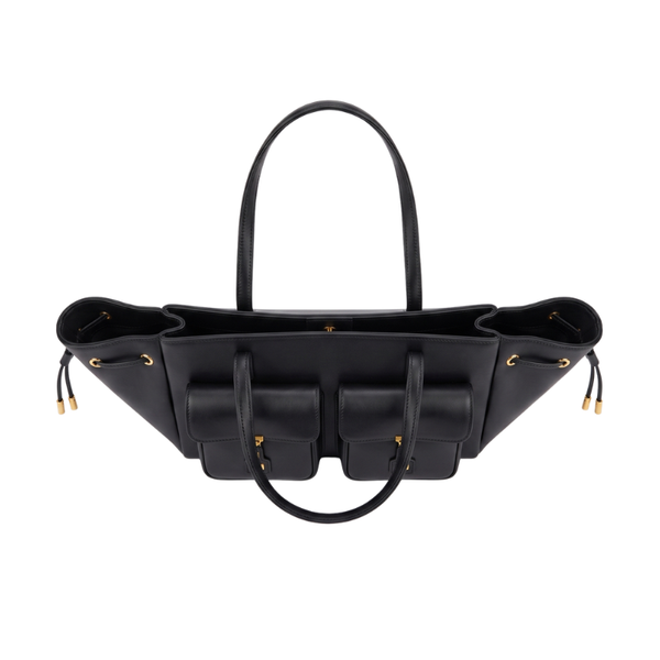 Luxury Elegant Double Pocket Leather Tote Bag