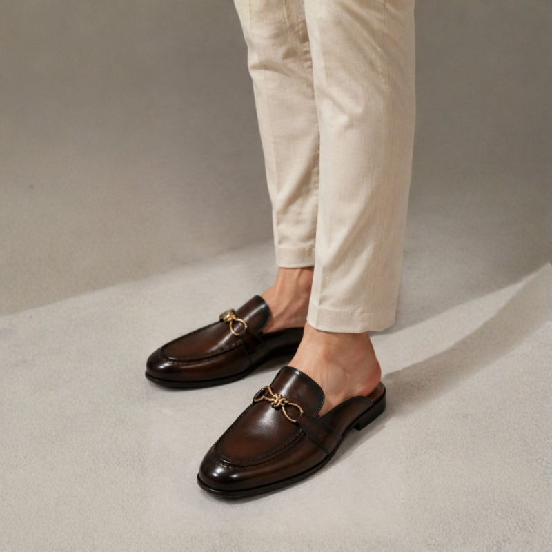 Luxury Knotted Leather Mule