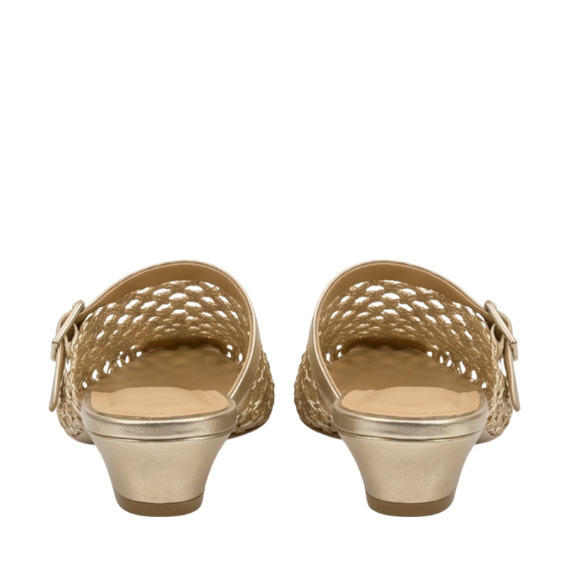 Luxury Metallic Woven Buckle Mule
