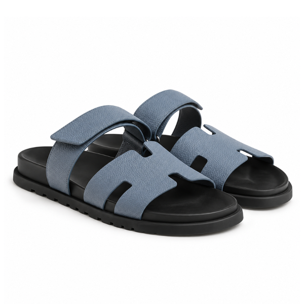 Luxury Sandal with Textured Buckle Strap