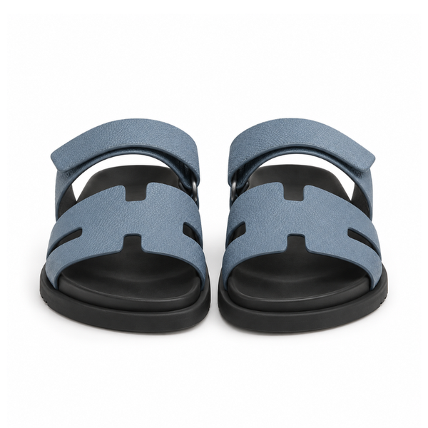 Luxury Sandal with Textured Buckle Strap