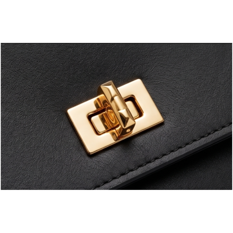 Luxury Structured Twist-Lock Top Handle Square Hand & Crossbody Bag