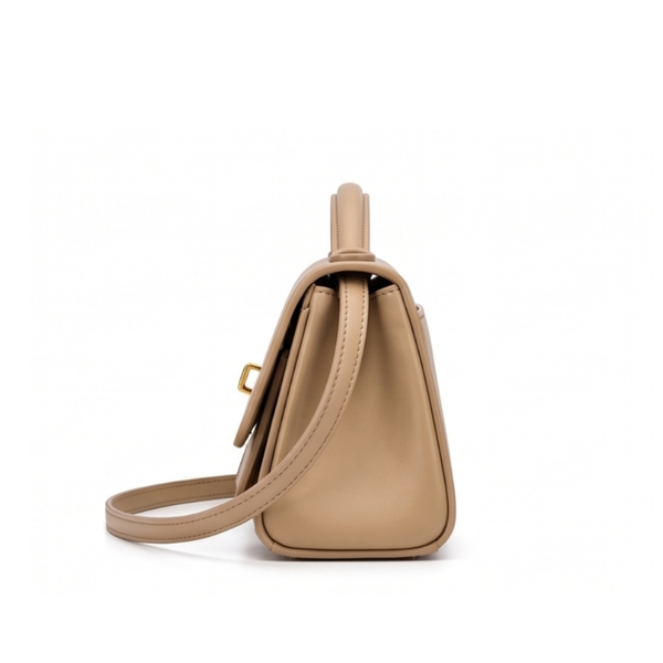 Luxury Structured Twist-Lock Top Handle Square Hand & Crossbody Bag