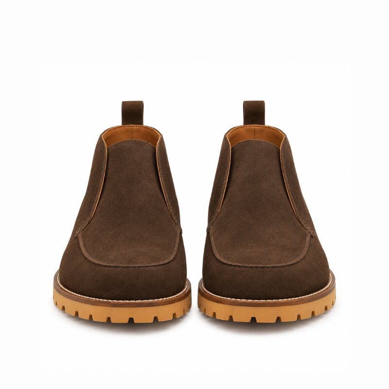 Luxury Suede Moc-Toe Ankle Boots