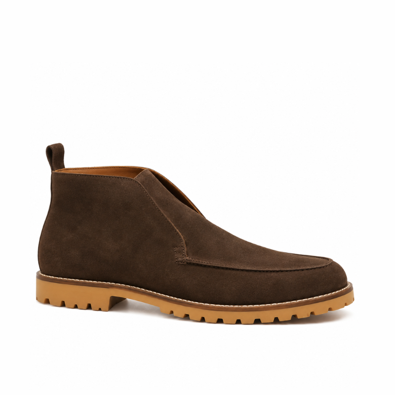 Luxury Suede Moc-Toe Ankle Boots