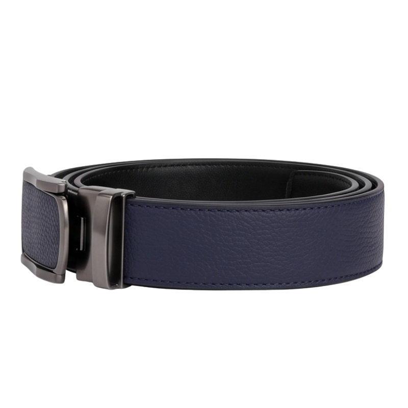 Midnight Pebble Grain Automatic Leather Belt