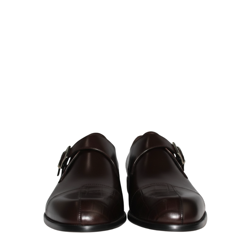 Magnora Croc Cap Monk Strap Shoes