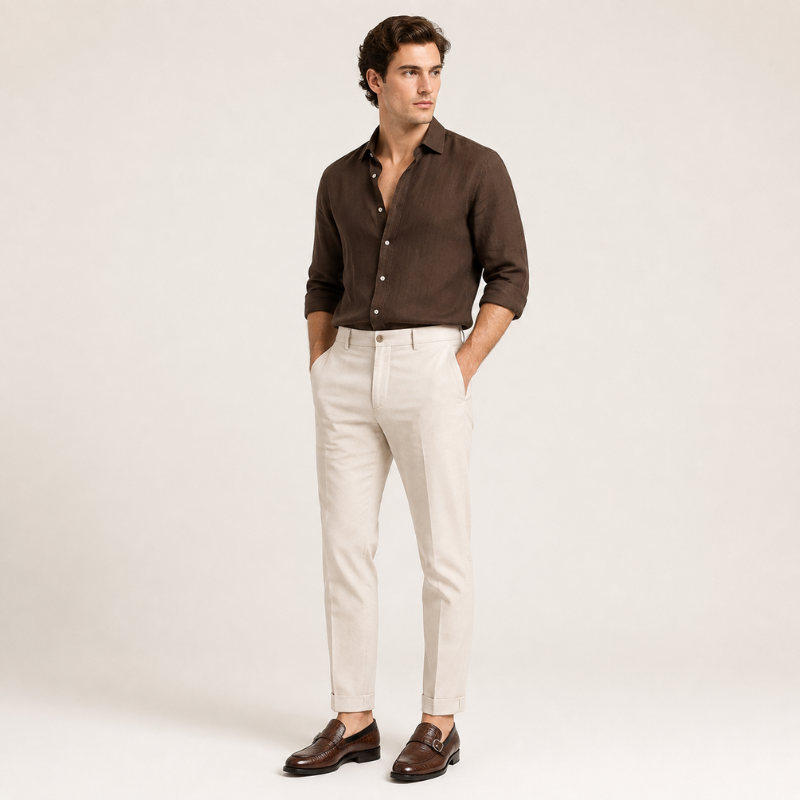 Majestic Croc Texture Buckle Leather Loafer
