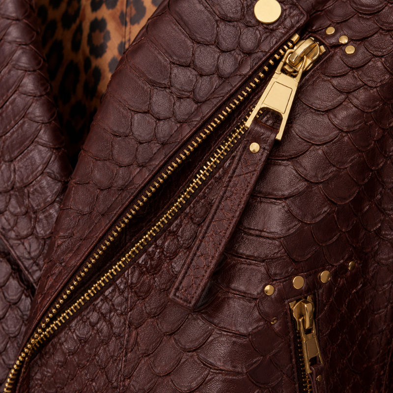Majestic Exotic Python Leather Jacket