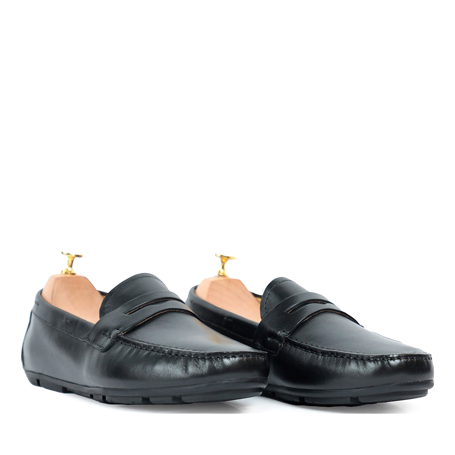 black driving moccasins
