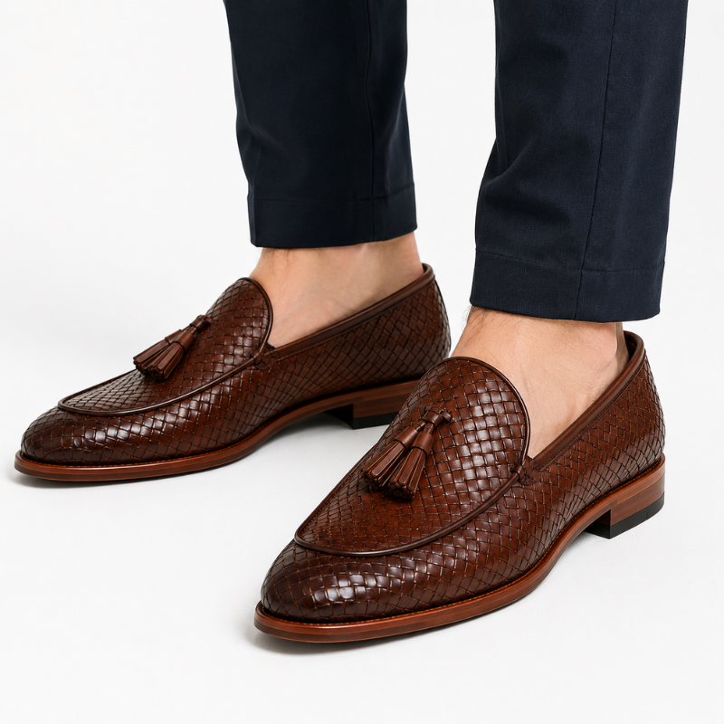 Matteo Classic Woven Tassel Loafers