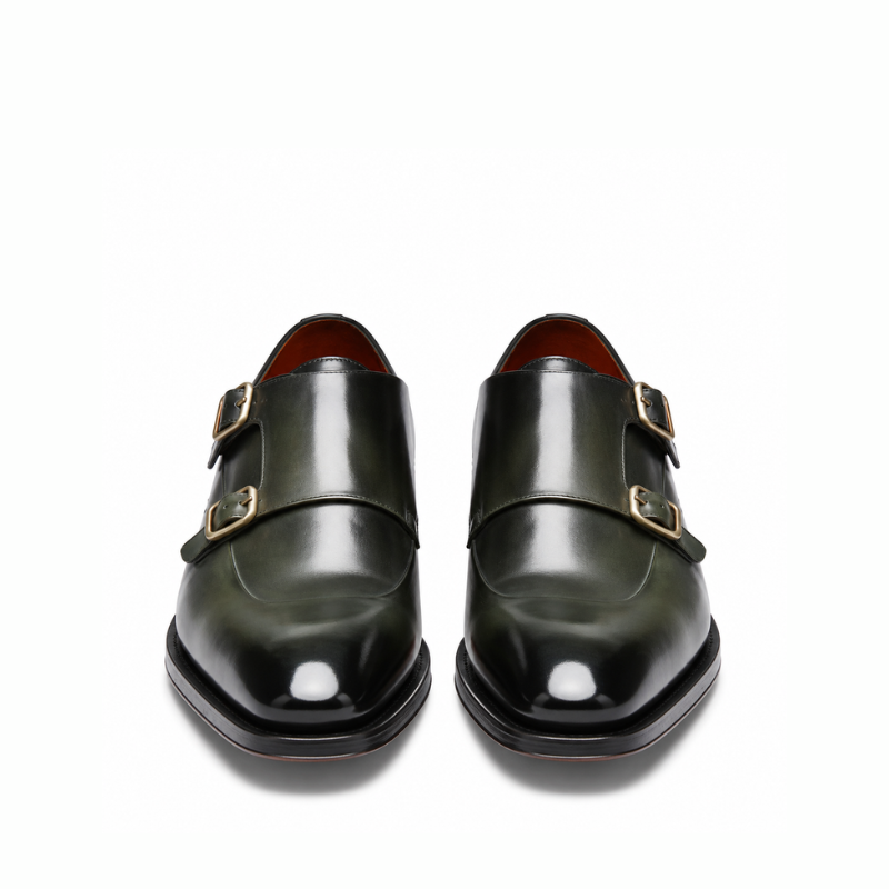 Men Cap Toe Double Strap Monk Shoe