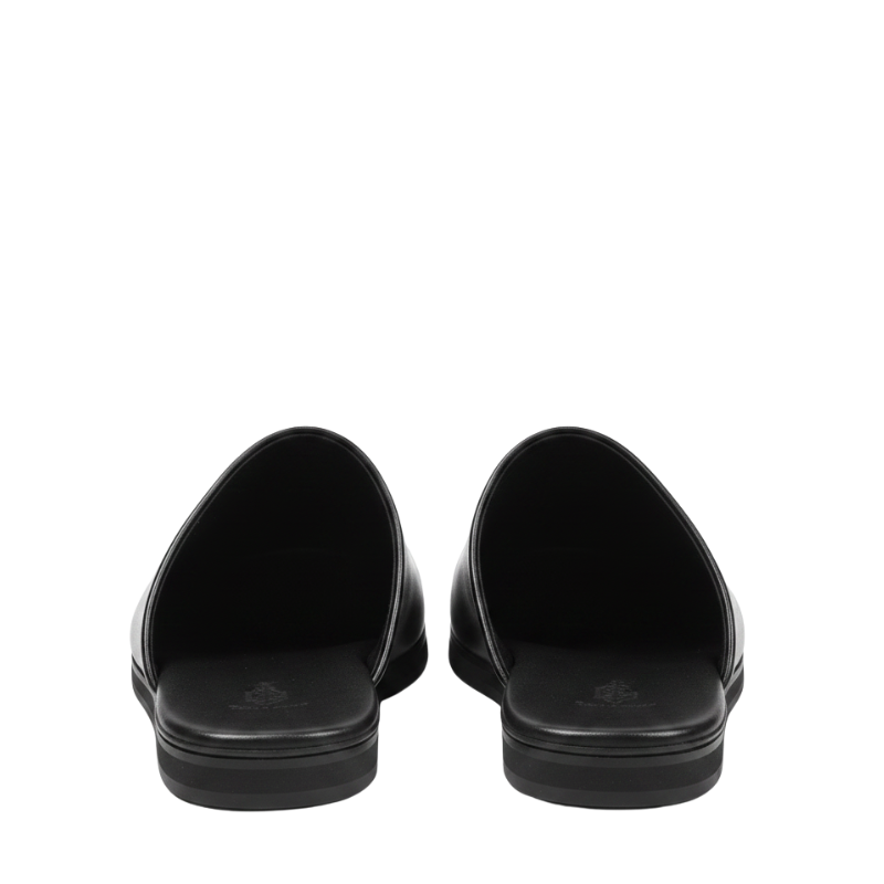 Men Striped Slip On Leather Slippers