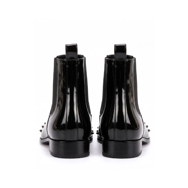 Men’s Chelsea Boots with Metallic Spike Studs