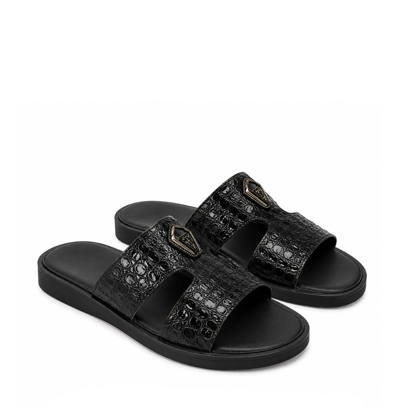 Men's Croc Textured Premium Slide Sandal