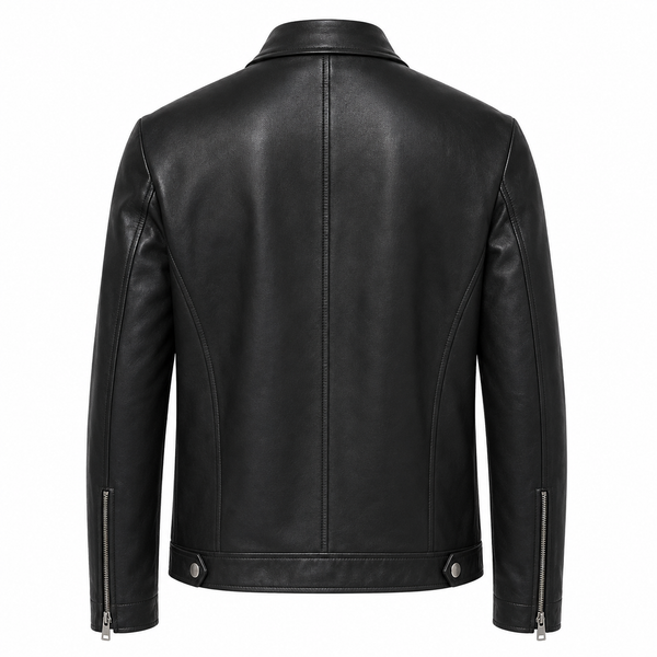 Men's Minimalist Leather Racer Jacket