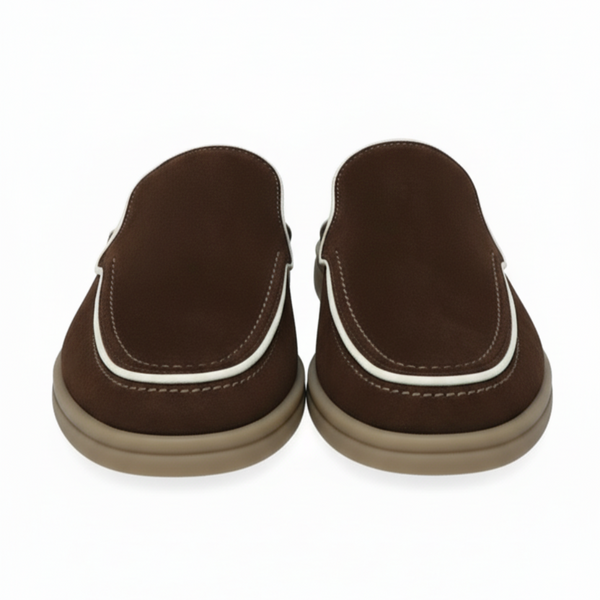 Relax Luxe Trim Suede Mule