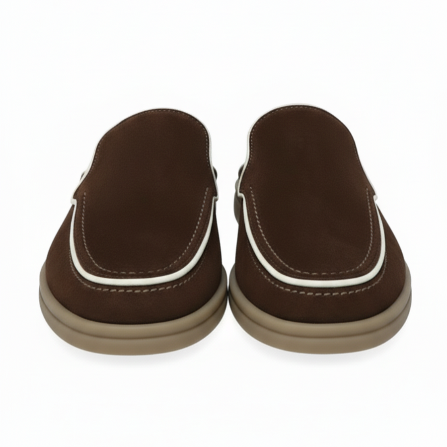Relax Luxe Trim Suede Mule