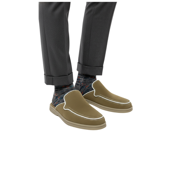 Relax Luxe Trim Suede Mule