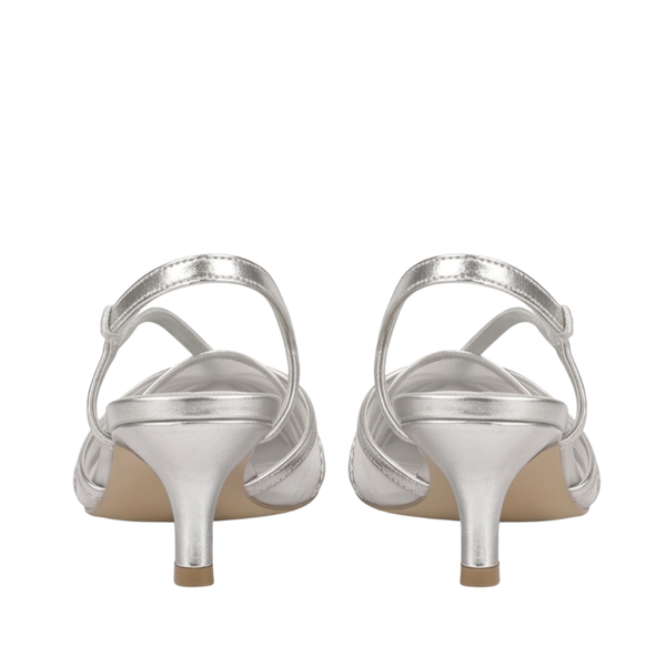Metallic Knot Luxe Slingback Kitten Heels