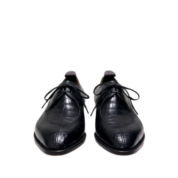 Midnight Croc Lace Up Oxford Shoes