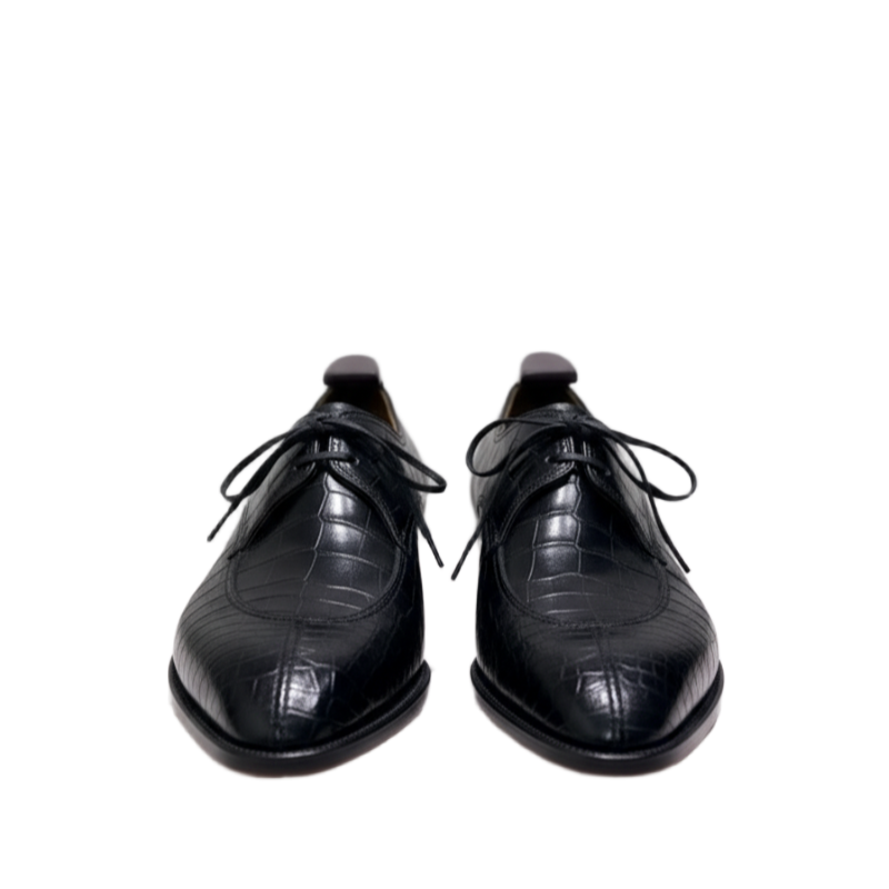 Midnight Croc Lace-Up Oxford Shoes