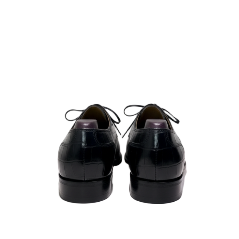 Midnight Croc Lace-Up Oxford Shoes