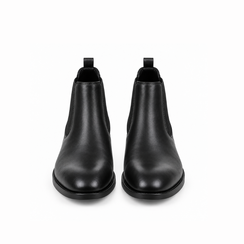 Midnight Polished Leather Chelsea Boots