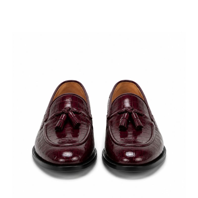 Midnight Croc Tassel Signature Loafers