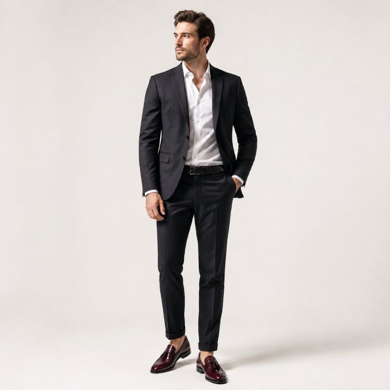 Midnight Croc Tassel Signature Loafers