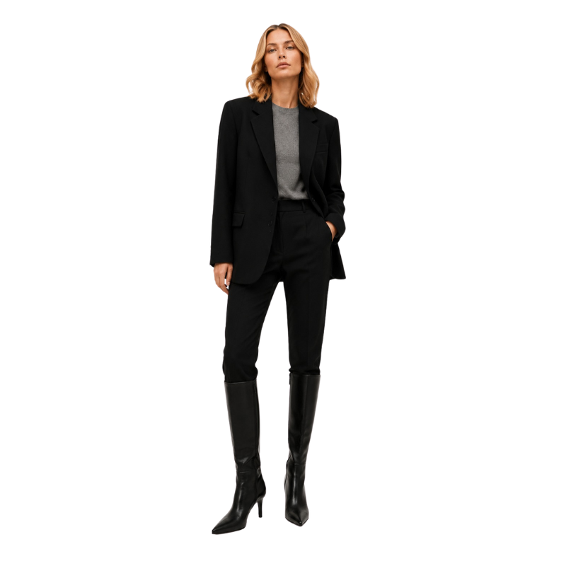 Midnight Elegance High Knee Ankle Boots