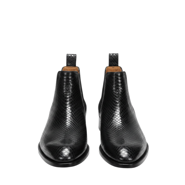Midnight Italian Snakeskin Luxe Chelsea Boots