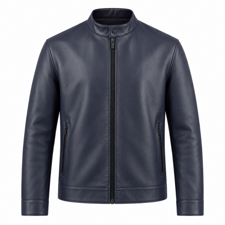 Midnight Stand Collar Leather Jacket