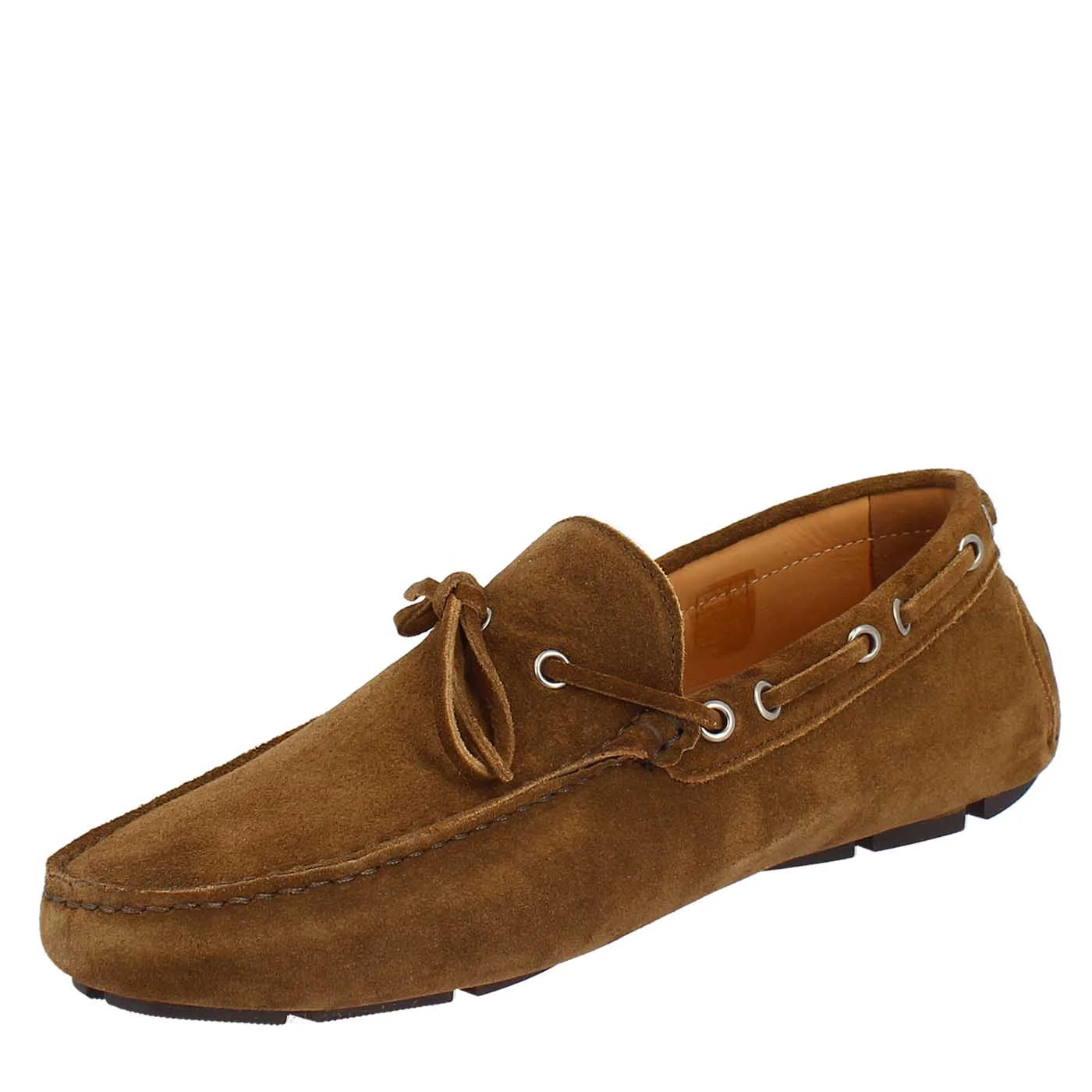 Handmade Carshoe Loafers in brown suede