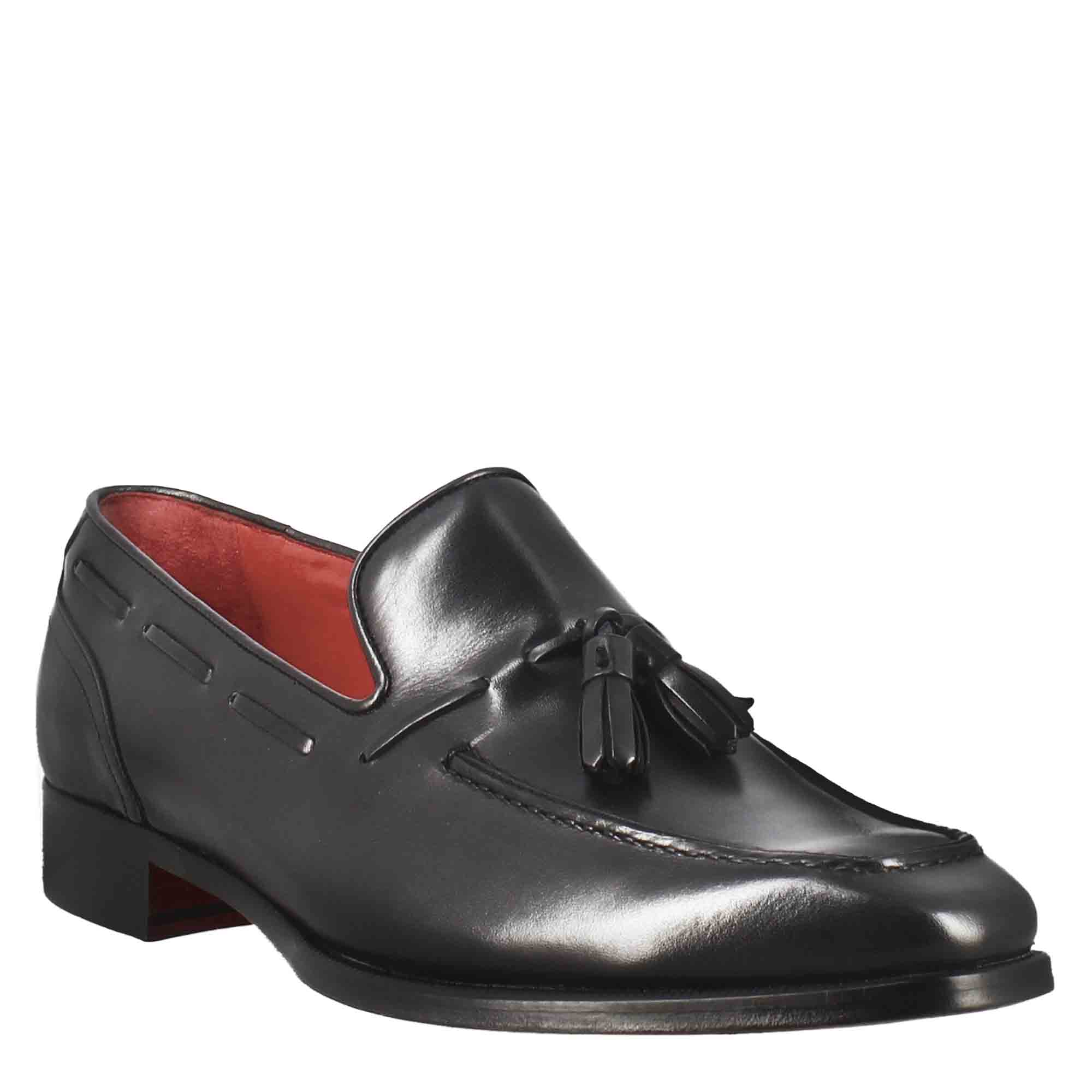 Black Square Toe Moccasin