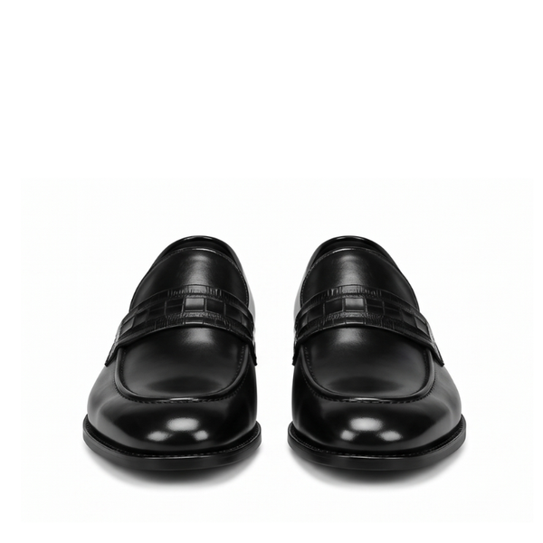 Montero Textured Strap Classic Penny Loafers