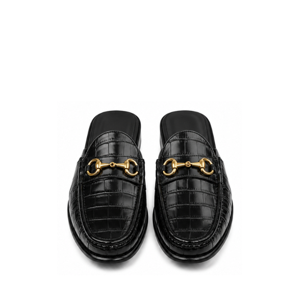 Nero Croc Luxury Mule