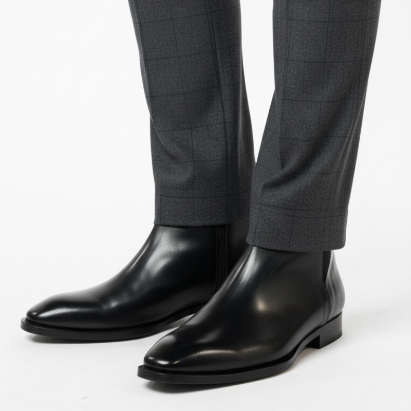 Noble Heritage Minimalist Black Side Zipper Boots