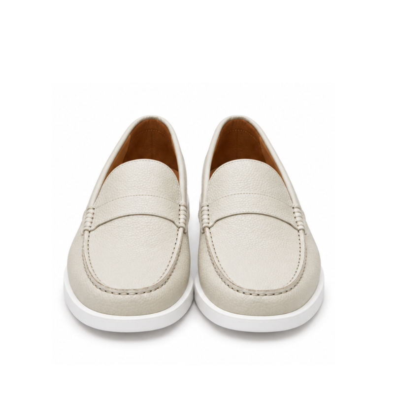 Pebbled Leather Penny Loafers