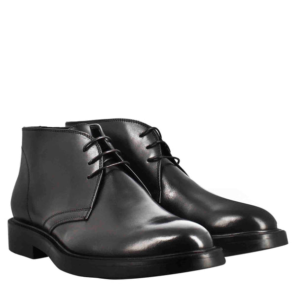 Smooth Leather Ankle Boots