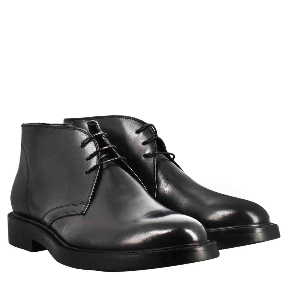 Smooth Leather Ankle Boots