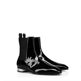 Polished Leather Italian Chelsea Boots for Men
