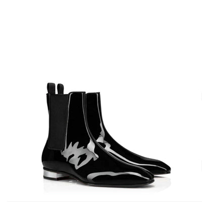 Polished Leather Italian Chelsea Boots for Men