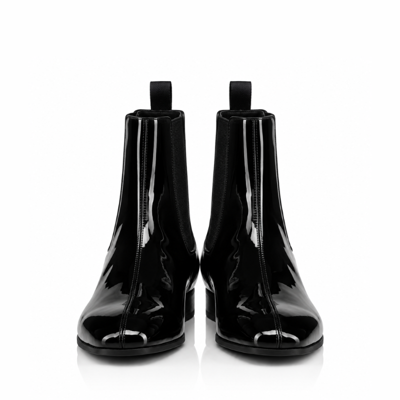 Polished Leather Italian Chelsea Boots for Men's